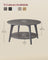 Round Coffee Table - Engineered Wood - Misty Grey - 2-Tier with Storage