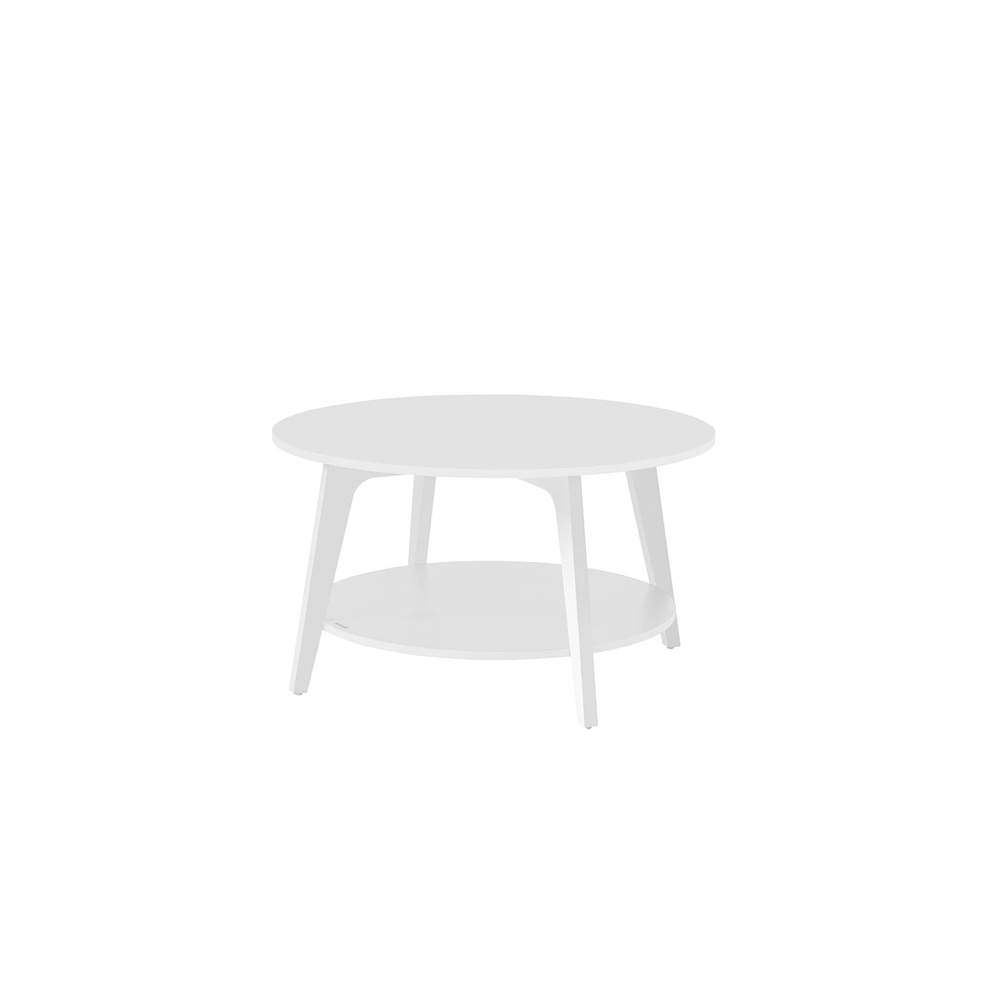 Round Coffee Table - Engineered Wood - Misty Grey - 2-Tier with Storage