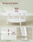 Round Coffee Table - Wood - Snow White - 2-Tier Design with Storage