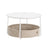 Round Coffee Table - Metal - Matte White - With Storage Basket