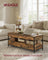 Lift Top Coffee Table - Wood - Rustic Brown - Hidden Compartments and Storage Drawers