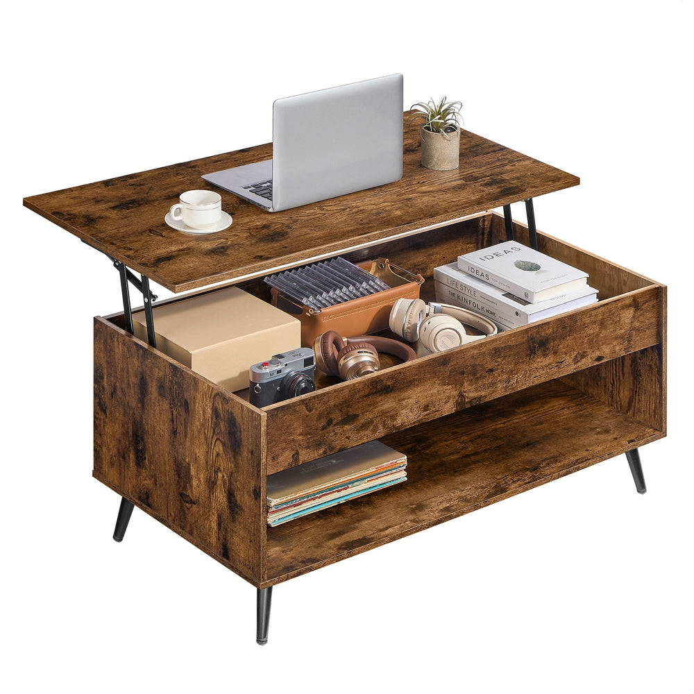 Lift-Top Dining Table - 37.2L - Particleboard - Hidden Compartment