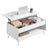 Coffee Table - Lift-Top with Storage - Matte White - 50 x 100 x 45 cm