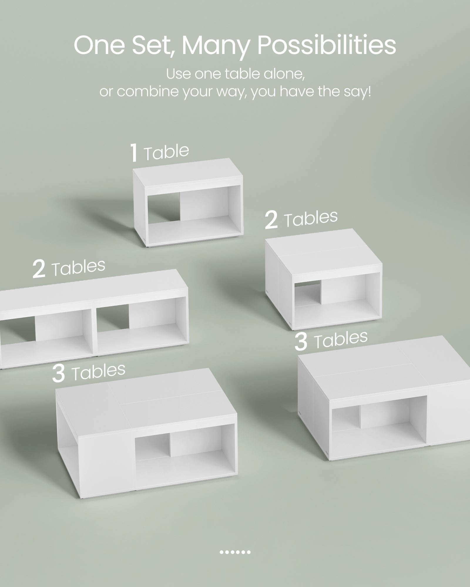 Customisable Coffee Table Set - Wood - Snow White