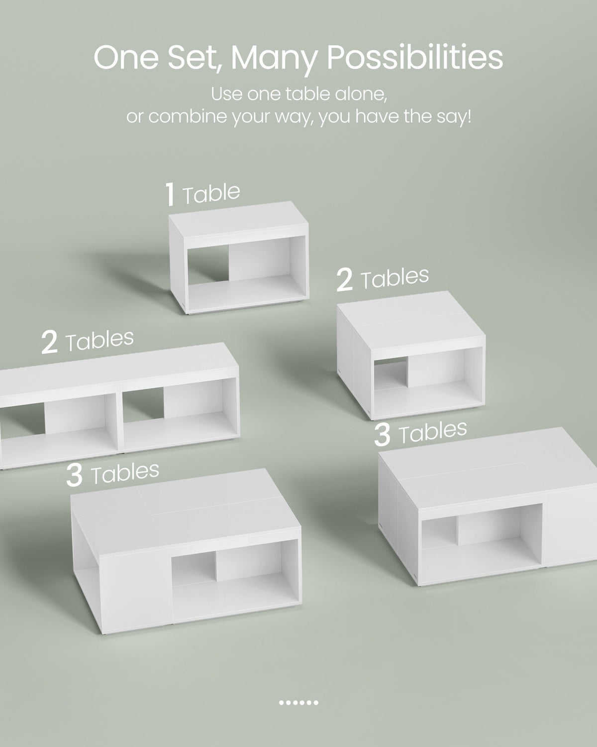 Customisable Coffee Table Set - Wood - Snow White