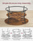 Round Cocktail Table - Metal - Rustic Brown