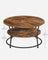 Round Cocktail Table - Metal - Rustic Brown