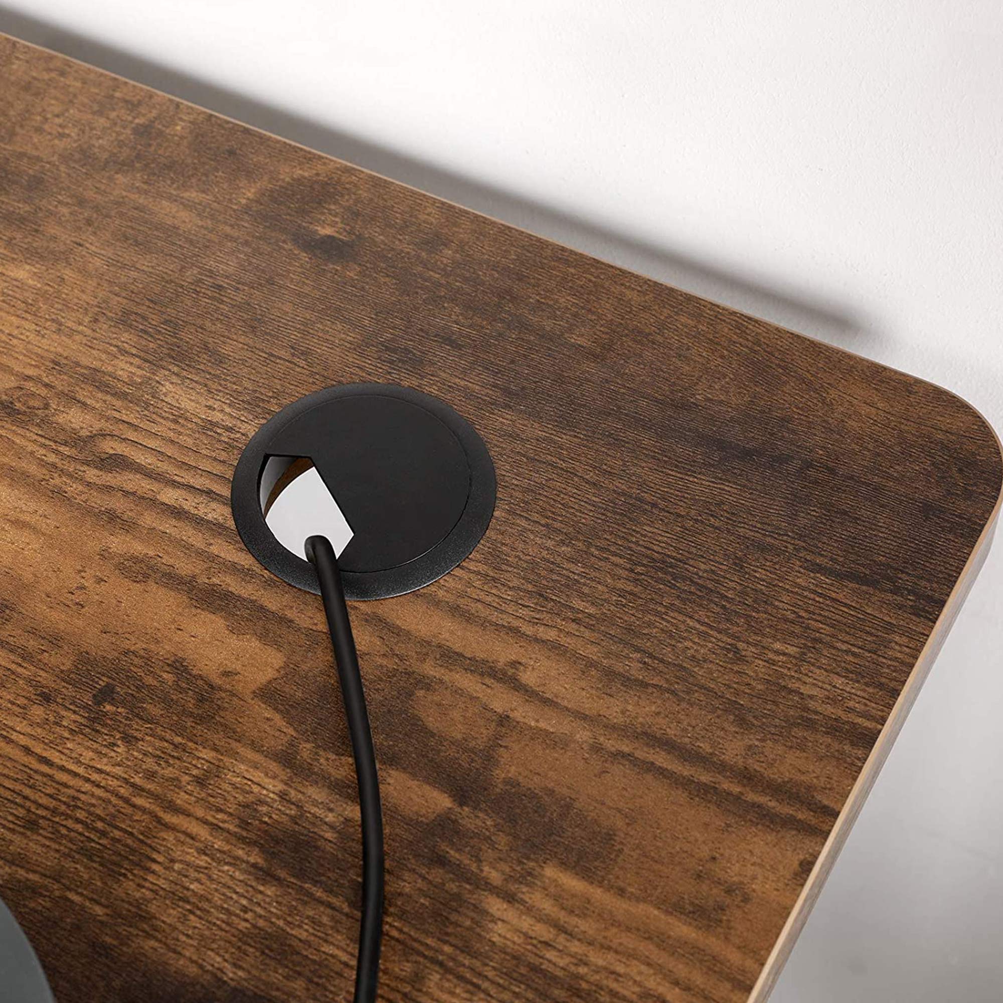 Writing Desk Top - MDF - Rustic Brown - Electric Standing Desk Compatible with Rounded Corners and Smooth Edges