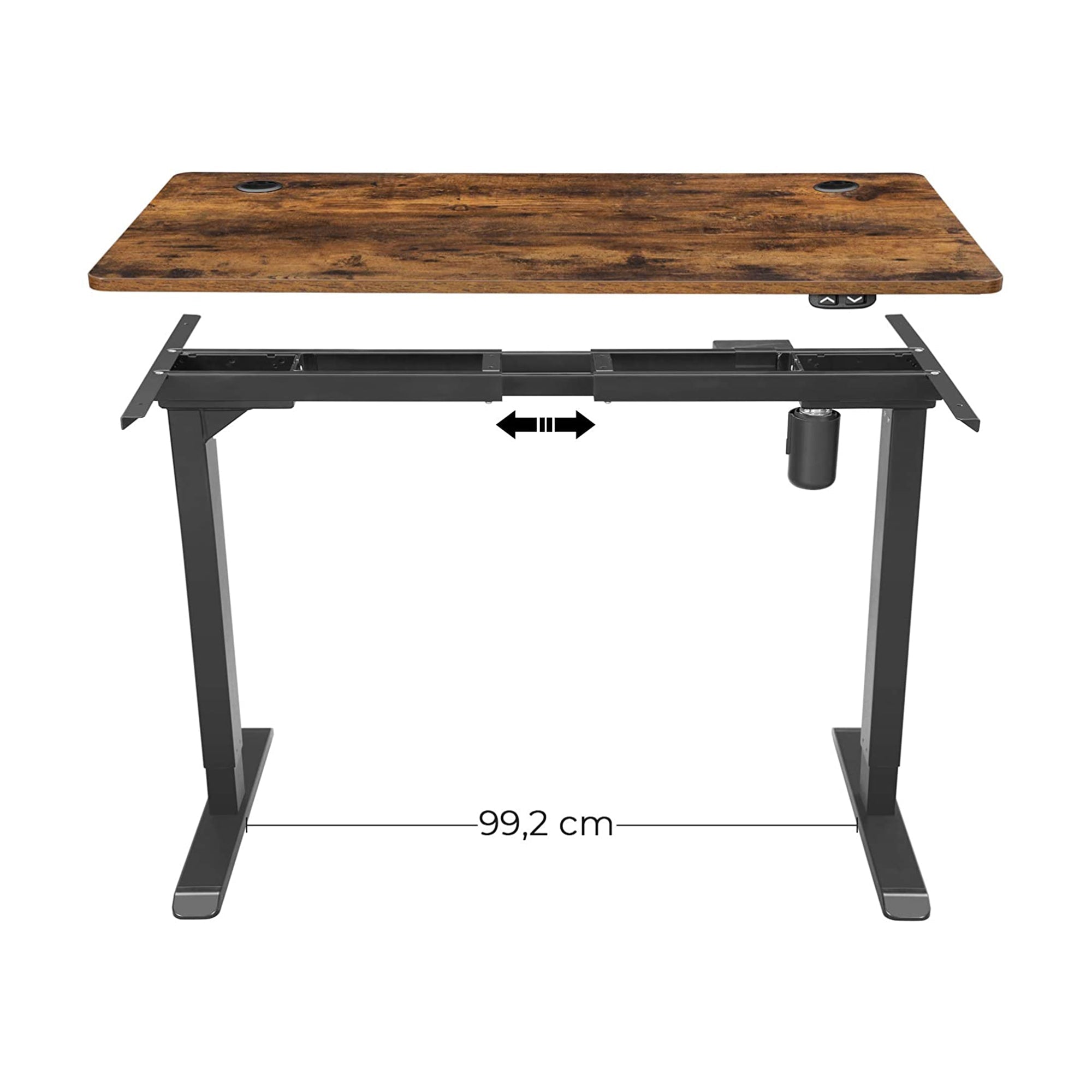 Writing Desk Top - MDF - Rustic Brown - Electric Standing Desk Compatible with Rounded Corners and Smooth Edges
