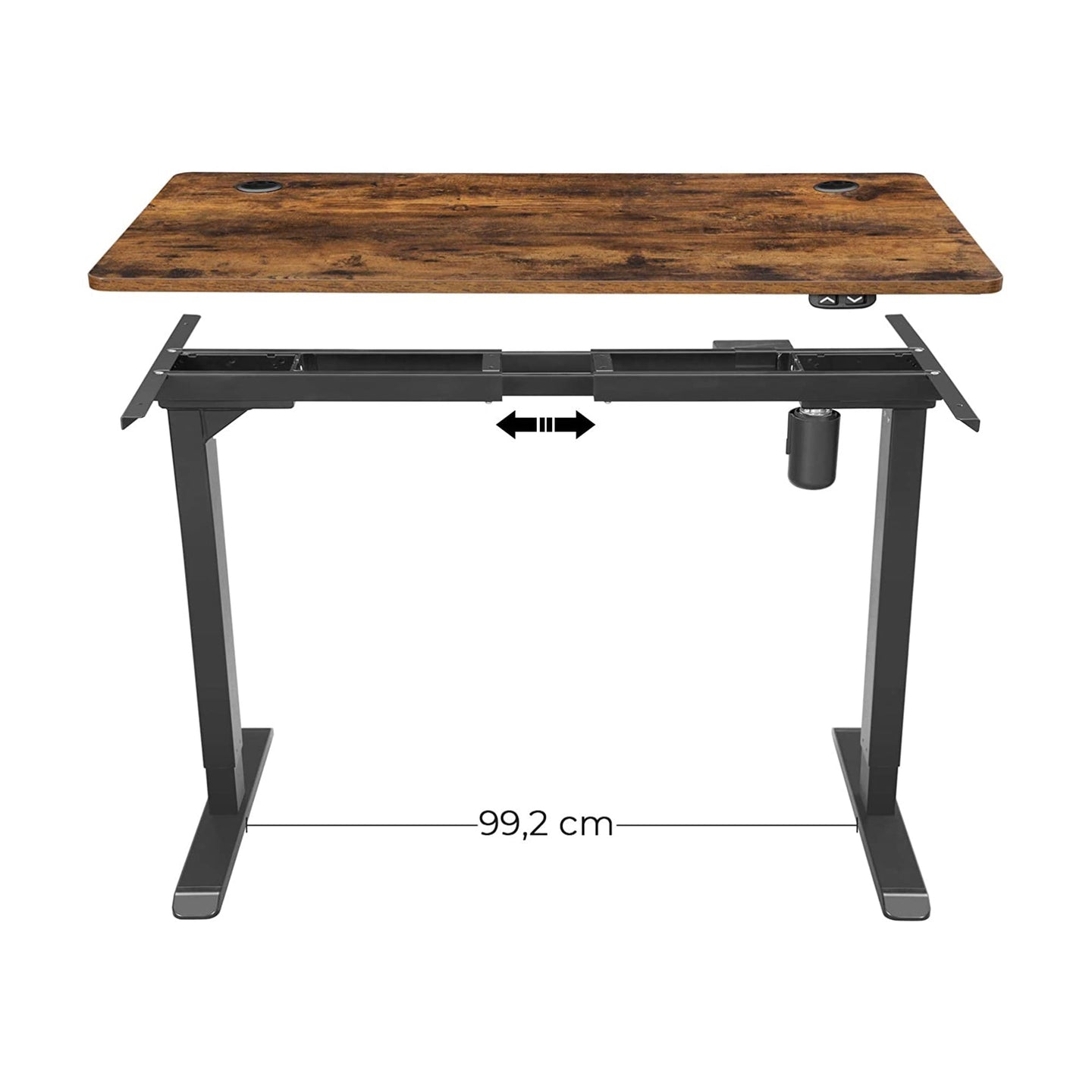 Writing Desk Top - MDF - Rustic Brown - Electric Standing Desk Compatible with Rounded Corners and Smooth Edges