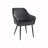 Upholstered Dining Chair - Velvet - Grey - Armrests