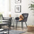 Upholstered Dining Chair - Velvet - Grey - Armrests
