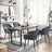 Upholstered Dining Chair - Velvet - Grey - Armrests