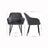 Upholstered Dining Chair - Velvet - Grey - Armrests