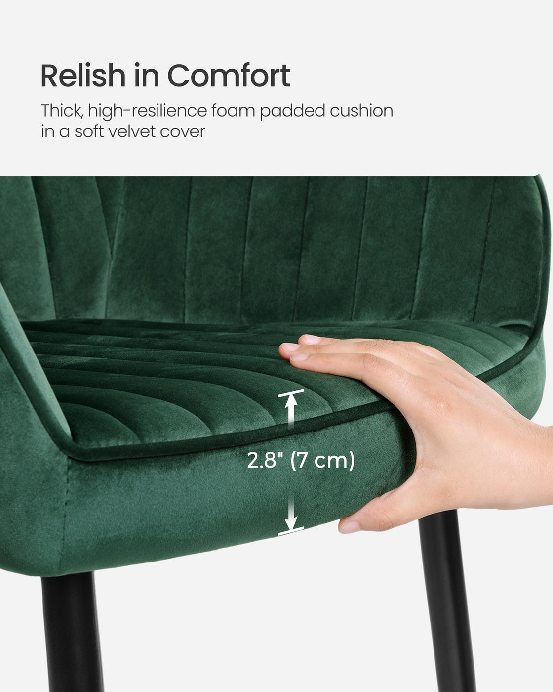 Dining Chair - Velvet - Grey - Upholstered with Armrests