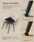 Dining Chair - Velvet - Grey - Upholstered with Armrests and Metal Legs