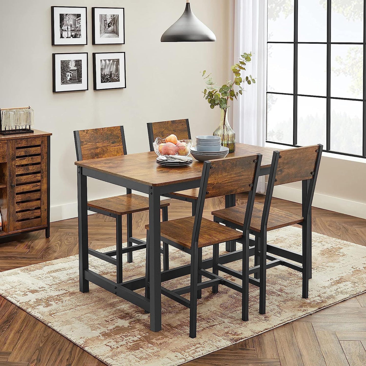 Dining Chair Set of 2 - Steel Frame - Versatile for Dining Room
