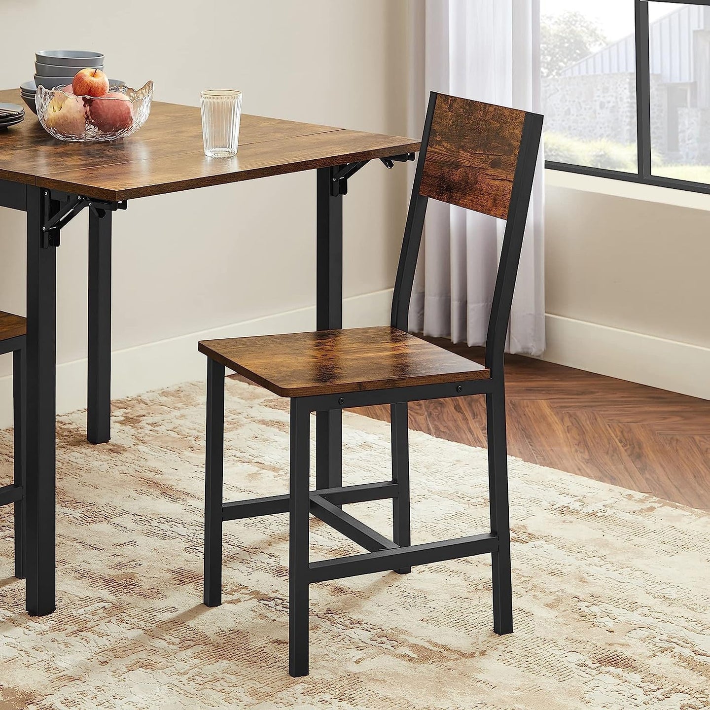 Dining Chair Set of 2 - Steel Frame - Versatile for Dining Room