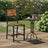 Set of 2 Rustic Brown and Black Kitchen Chairs - Steel Frame - Stylish Back Design