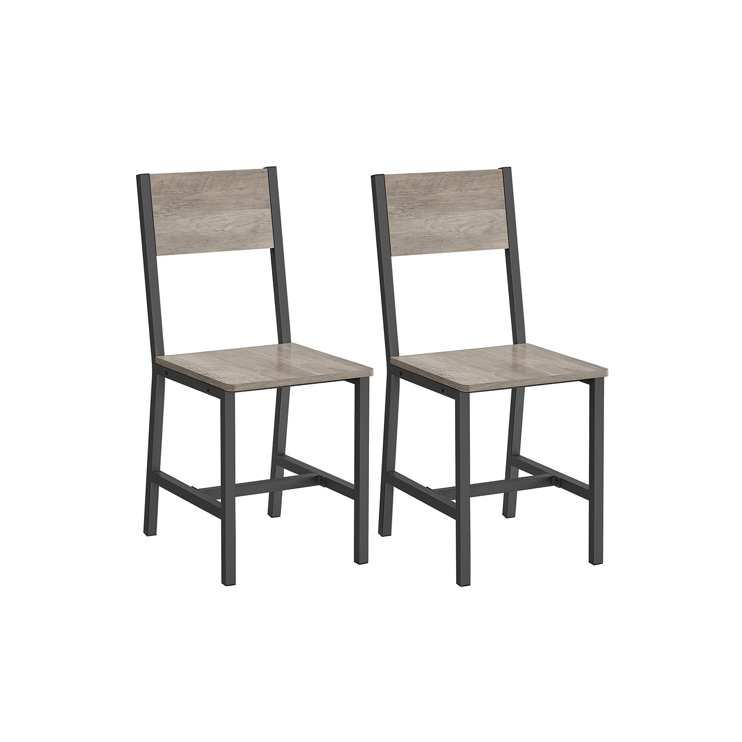 Set of 2 Dining Chairs - Steel Frame - Heather Greige