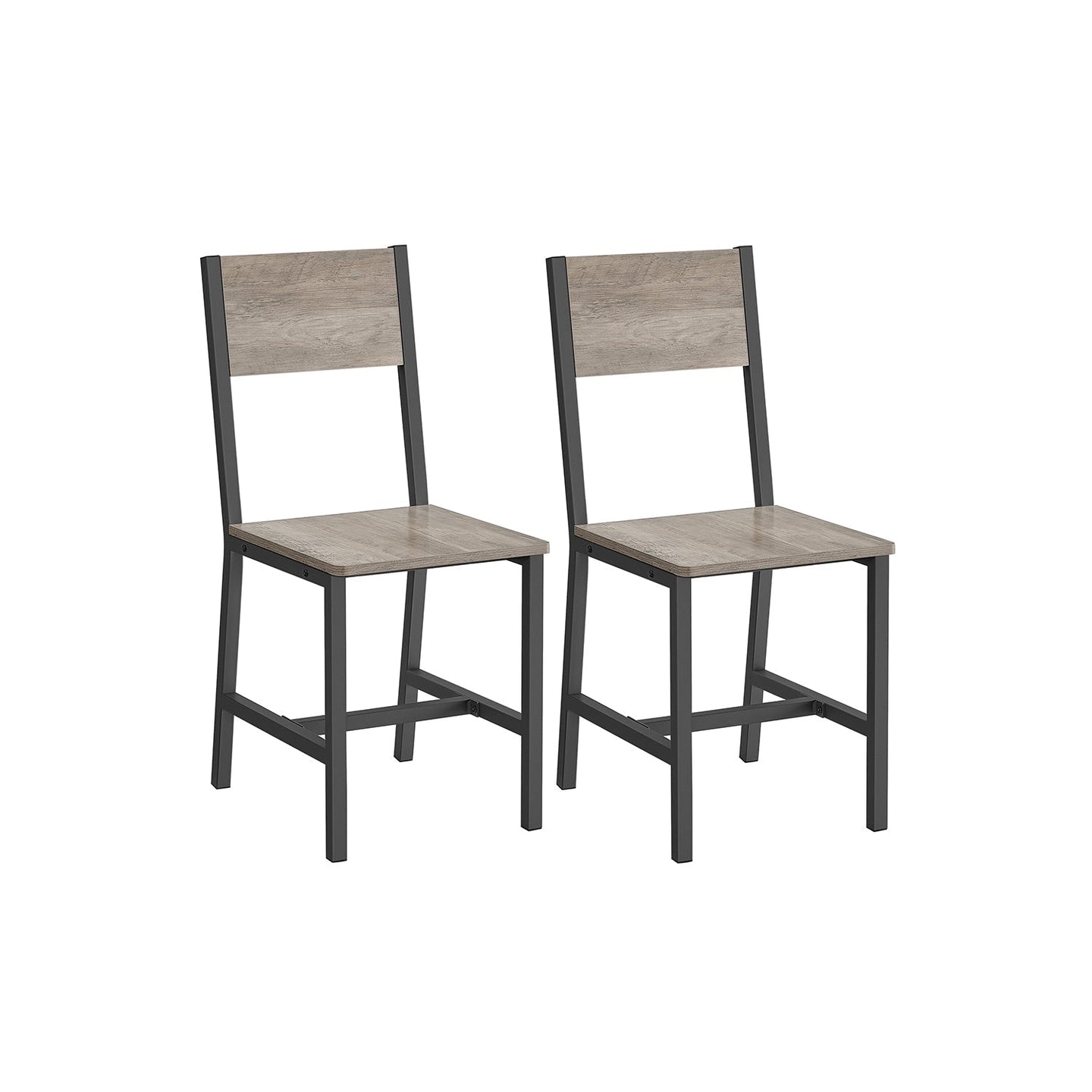 Set of 2 Dining Chairs - Steel Frame - Heather Greige
