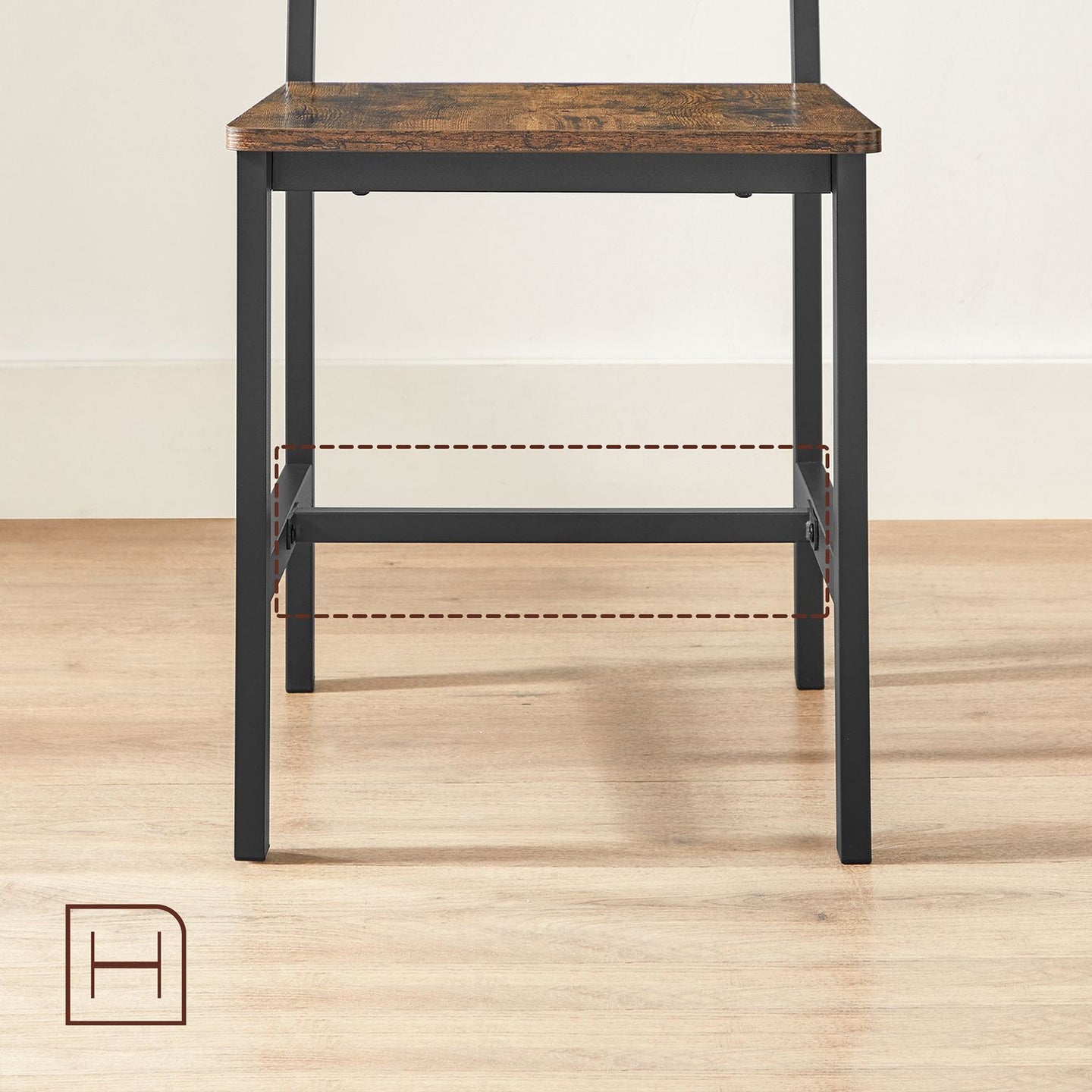 Industrial Dining Chairs - Steel Frame - Rustic Brown & Black - Ergonomic Design