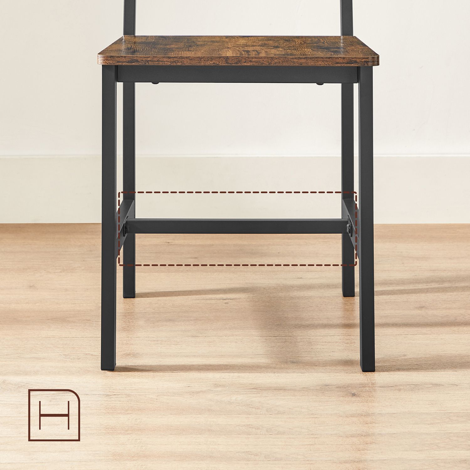 Industrial Dining Chairs - Steel Frame - Rustic Brown & Black - Ergonomic Design