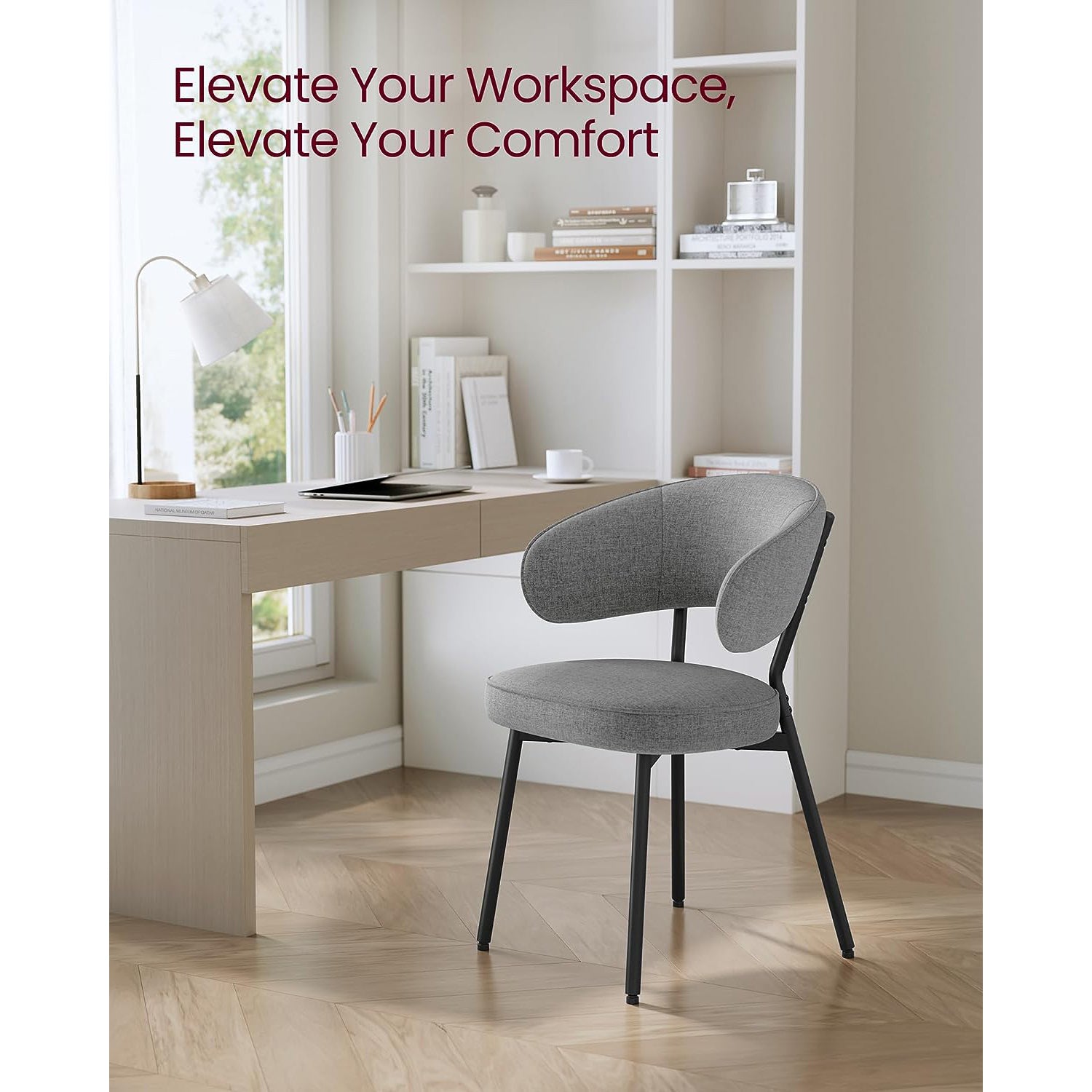Upholstered Dining Chair - Fabric - Dark Grey
