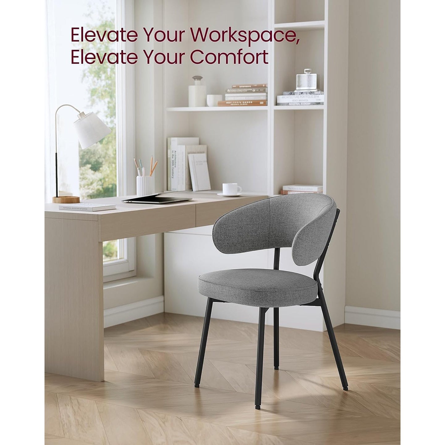 Upholstered Dining Chair - Fabric - Dark Grey