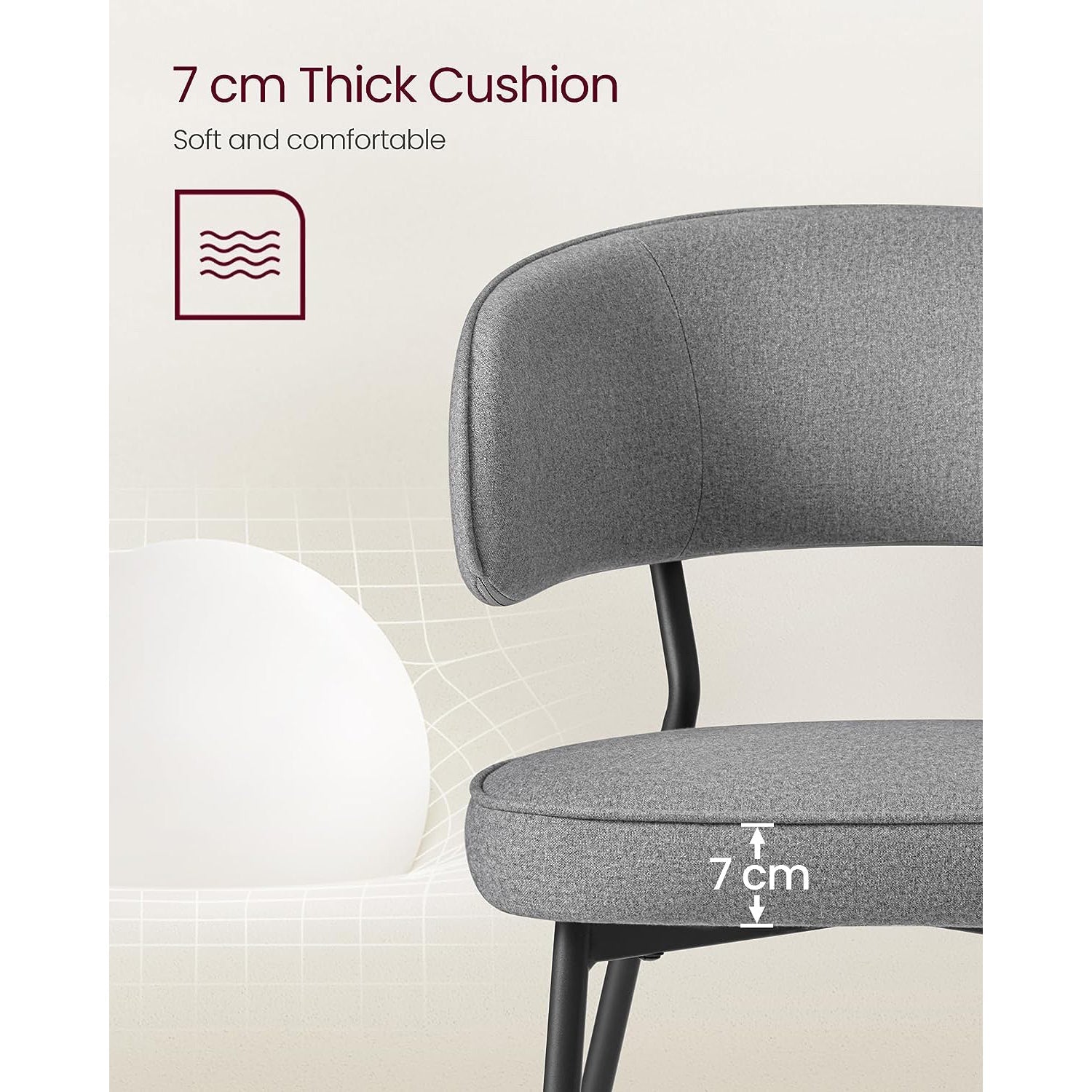 Upholstered Dining Chair - Fabric - Dark Grey