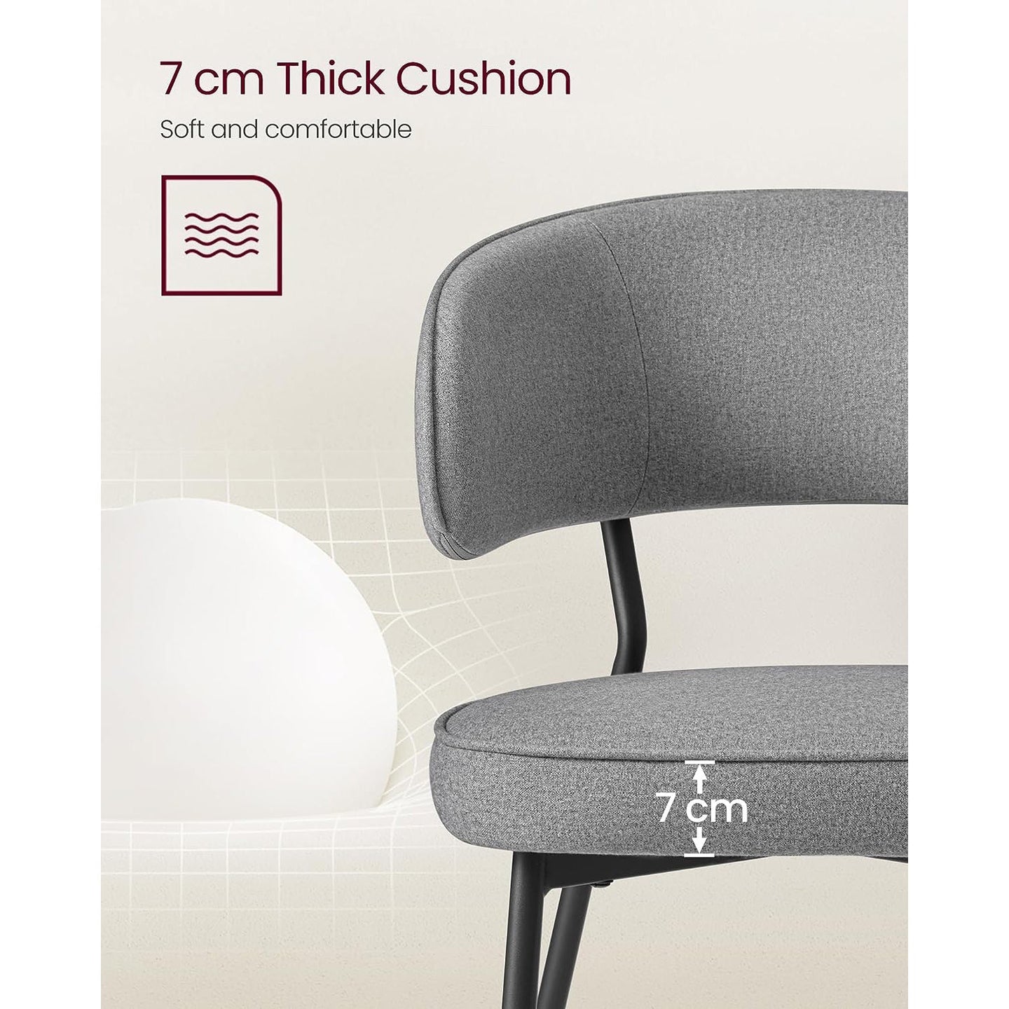 Upholstered Dining Chair - Fabric - Dark Grey