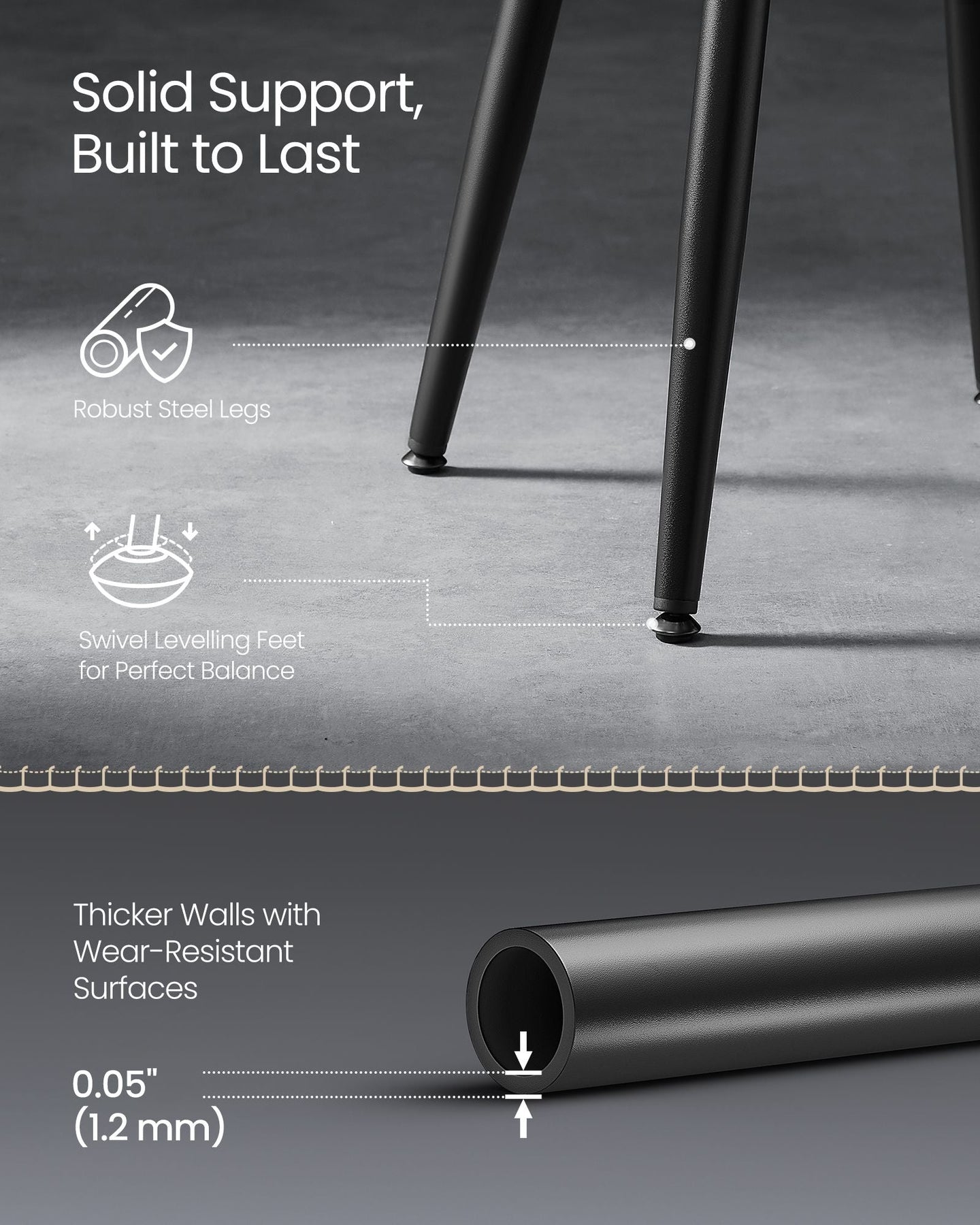 Dining Chair - Synthetic Leather - Ink Black