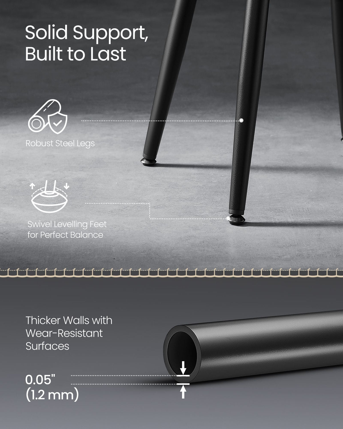 Dining Chair - Synthetic Leather - Ink Black