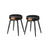 Dining Chairs Set of 2 - Synthetic Leather - Ink Black