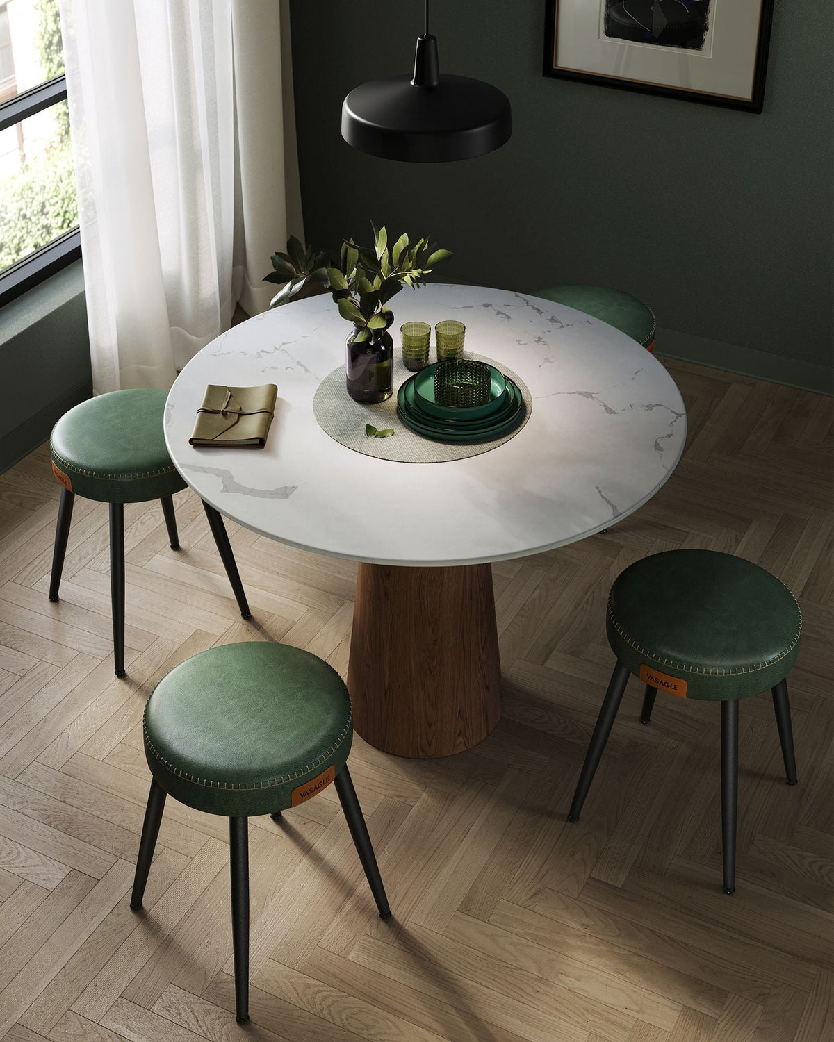 Dining Chair - Synthetic Leather - Mid-Century Modern