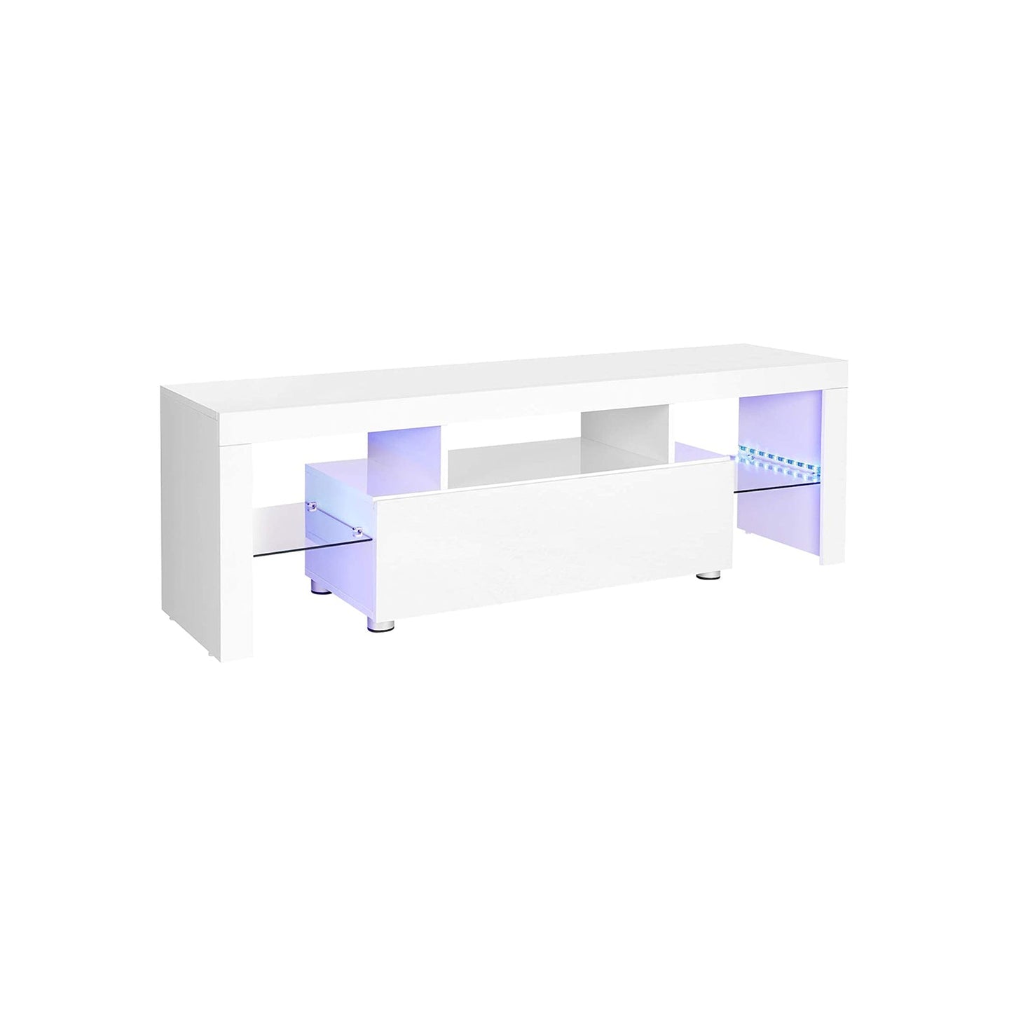 TV Stand - MDF - Glossy White - LED Lighting