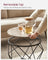 Round Coffee Table Set of 2 Grey-Beige and Black - Wood and Steel Frame - Greige