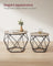 Round Coffee Table Set of 2 Grey-Beige and Black - Wood and Steel Frame - Greige