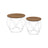 Set of 2 Round Coffee Tables - Steel - Honey Brown - Robust Design
