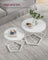 Set of 2 Round Coffee Tables - Steel - Snow White - Robust Design for Living Room and Bedroom
