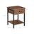 Nightstand - Steel Frame - Hazelnut Brown and Black - With Drawer and Shelf