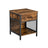 Nightstand - Steel - Rustic Brown and Black - 1 Drawer and Open Compartment