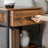 Nightstand - Steel - Rustic Brown and Black - 1 Drawer and Open Compartment
