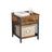 Nightstand - Steel - Rustic Brown and Black - 1 Drawer and Open Compartment