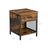 Nightstand - Steel - Rustic Brown and Black - 1 Drawer and Open Compartment