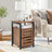 Nightstand - Steel - Hazelnut Brown and Black - 2 Adjustable Shelves