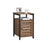 Nightstand - Steel - Hazelnut Brown and Black - 2 Adjustable Shelves