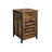 Nightstand - Metal Frame - Rustic Brown and Black - Shutter Door with Storage