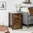 Nightstand - Metal Frame - Rustic Brown and Black - Shutter Door with Storage