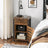 Nightstand - Metal Frame - Rustic Brown and Black - Shutter Door with Storage